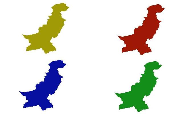 Pakistan country map silhouette in south asia