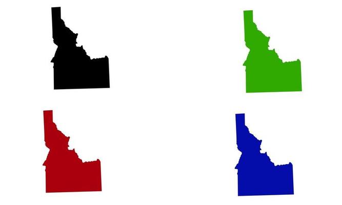 Idaho country map silhouette in the United States