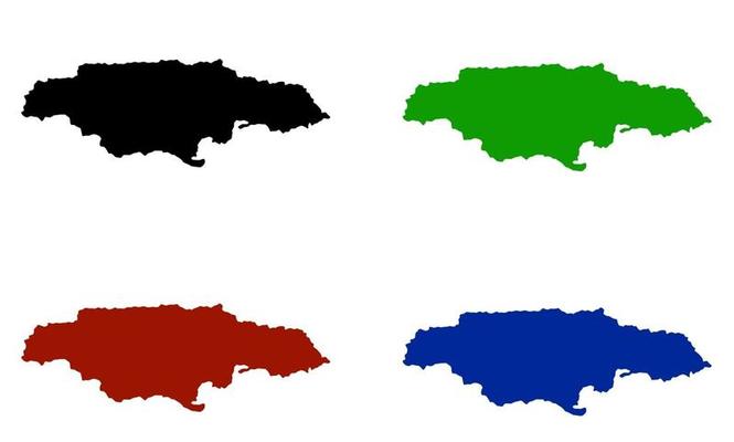 Jamaica country map silhouette in the Caribbean islands