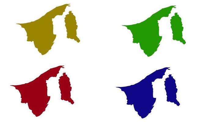 Brunei Darussalam country map silhouette in Asia