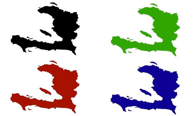 country map silhouette of Haiti in the Caribbean islands
