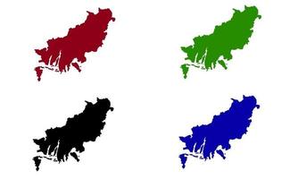 silhouette map of the city of Busan in South Korea vector