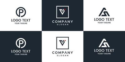 vector de diseño de logotipo de letra set monograma