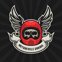 conjunto de casco de motociclista de calavera vector