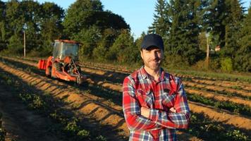 Portrait of young farmer video