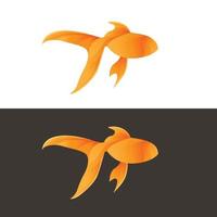 ornamental fish design, yellow orange gradient color vector