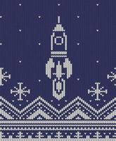 rocket knitted ornament vector