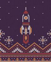 Knitted flying up rocket vector