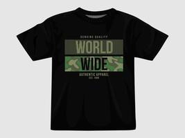 camiseta de tipografía mundial ... vector