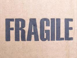 Fragile label on packet photo