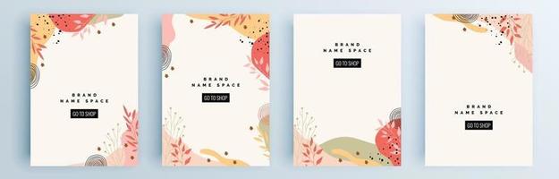 Modern abstract covers set, minimal covers design, colorful geometric vector