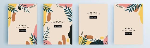 Modern abstract covers set, minimal covers design, colorful geometric vector