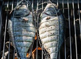 Ready-to-cook sea bream except without fins and without scales photo