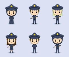 Cute police design collection vector