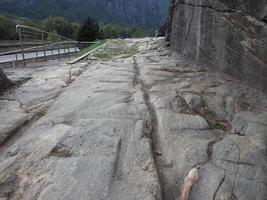 Ancient roman road in Donnas photo