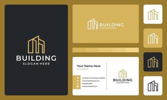 architectural building logo. business card design.
