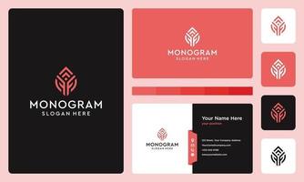 initial and growth letter monogram logo. vector premium.