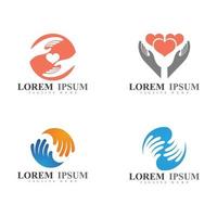 Hand care love logo and symbol vector image