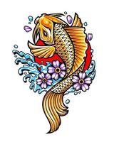 Koi Fish Japanese Tattoo Art vector