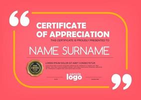 Certificate template design vector