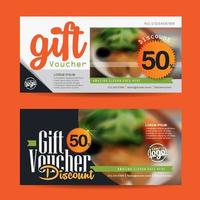 Gift voucher discount banner template design vector