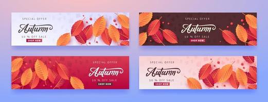 diseño de fondo de venta de otoño decorar con hojas vector