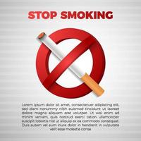 no and stop smoking with 3D realistic cigarette sign vector