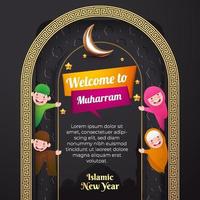 eid adha mubarak tarjeta de felicitación folleto de redes sociales fondo islámico vector