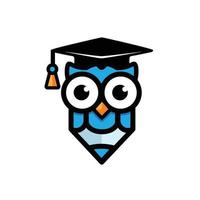 pencil shaped owl scholar design vector