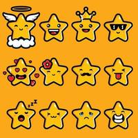 Cute star emoji vector design