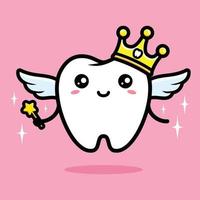 cute tooth fairy character design vector