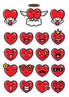 cute heart mascot vector design