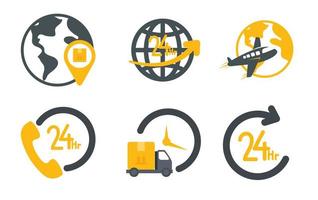 bundle of delivery service icons vector