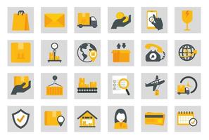 bundle of delivery service icons vector