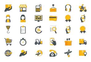 bundle of delivery service icons vector