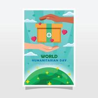 cartel del día humanitario vector