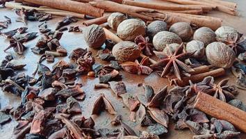 Close-up photos of typical Indonesian kitchen spices