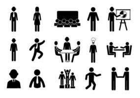 bundle of silhouette business people avatar character vector