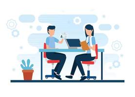 teamwork workers in the workplace avatar character vector