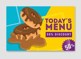 poster of today menu with delicious donut vector