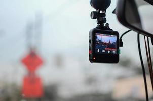 Car security concept. recording car camera photo