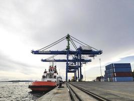 A Giant Quay Crane on port platform photo