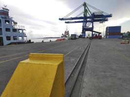 A Giant Quay Crane on port platform photo