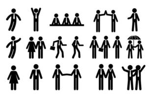 bundle of silhouette business people avatar character vector