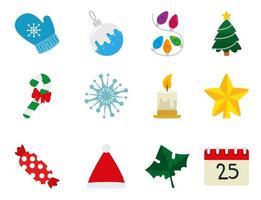 set of christmas with decoration and characters vector