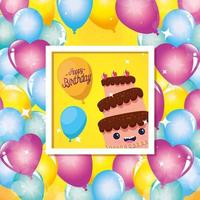 Happy Birthday cake cartoon vector design