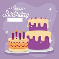 Happy Birthday cakes vector design