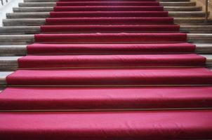 Red carpet on stair photo