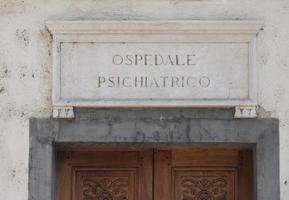 Italian mental hospital sign photo