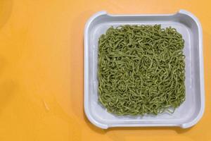 Jade noodles or green noodle photo